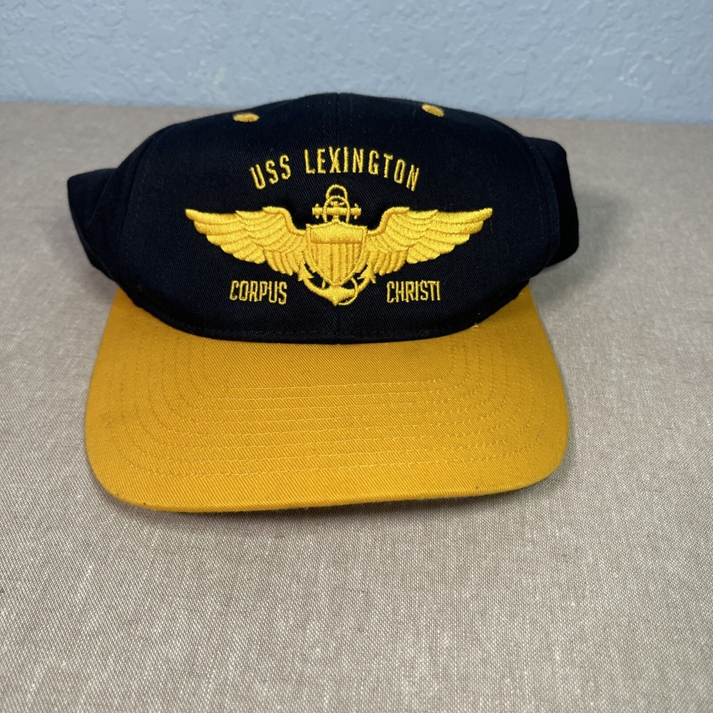 USS Lexington Hat US Navy Corpus Christi Richardson Navy Yellow Small Snapback